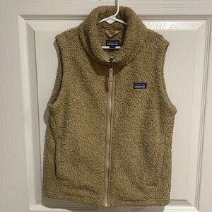 Patagonia Los Gatos Fleece Vest Girls Large 12 Tan